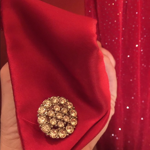 Betsy & Adam sparkling red dress & bolero - Small - Picture 3 of 5